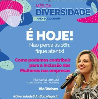 Palestra “ Como podemos contribuir como pessoa física e como empresa para a Inclusão de mulheres nas empresas “ na Apex Tool Group Brasil