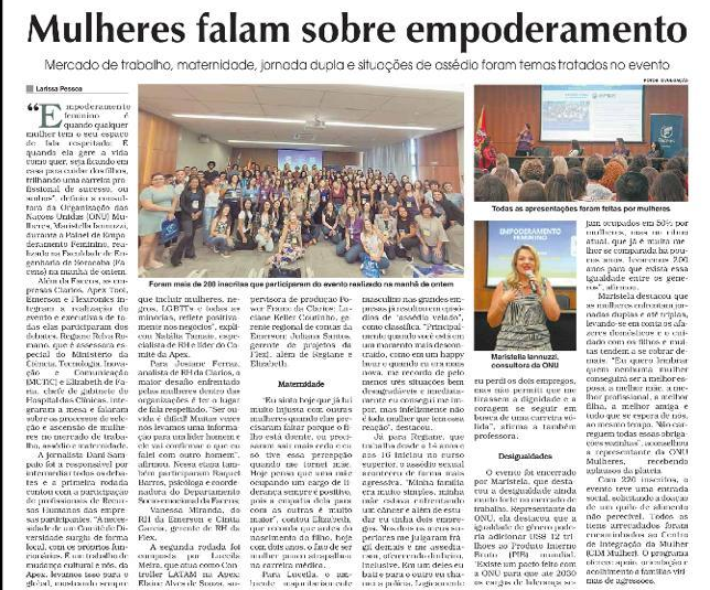 Jornal Cruzeiro do Sul: Mulheres falam sobre Empoderamento